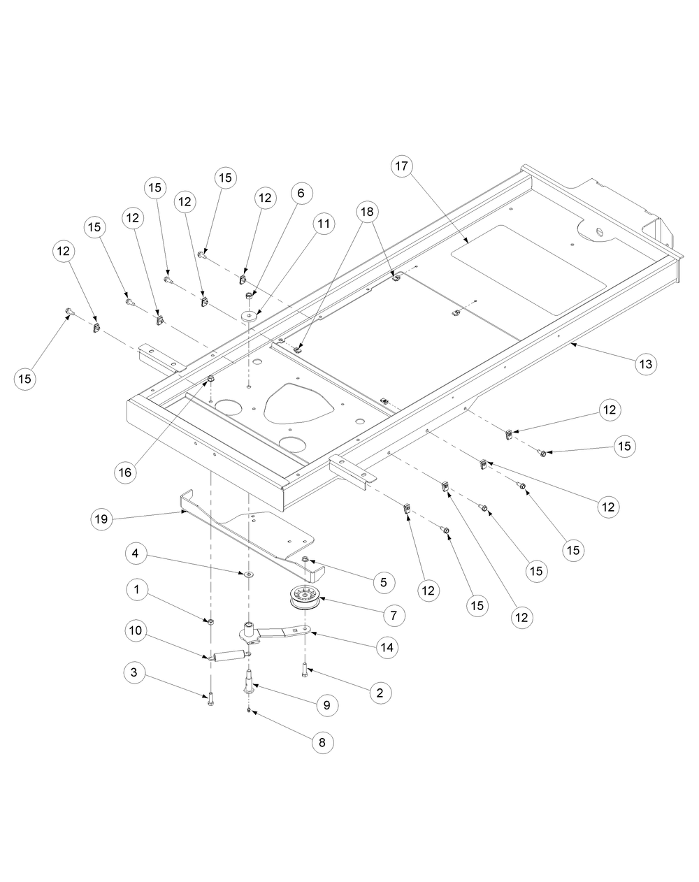 Frame Assembly Diagram and Parts List for Z-FORCE48 53AA5B6V-53AA5B6V710 Cub Cadet Lawn Tractor